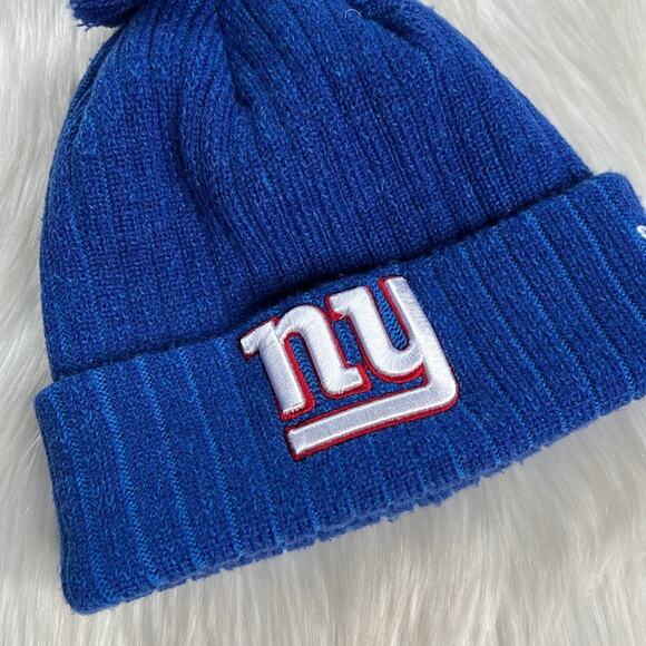 New York Giants Blue Logo Beanie Hat - Picture 2 of 4